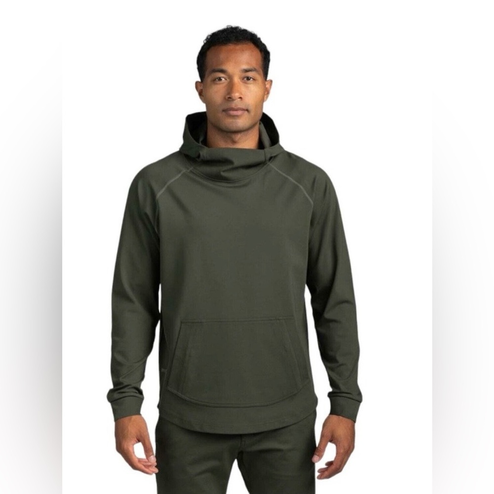 BYLT Elite Drop Cut Pullover Olive Green Hoodie Travel Outdoor Sporty Hiking